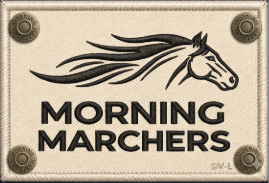 Morning Marchers Embroidered Rivet Patch Logo